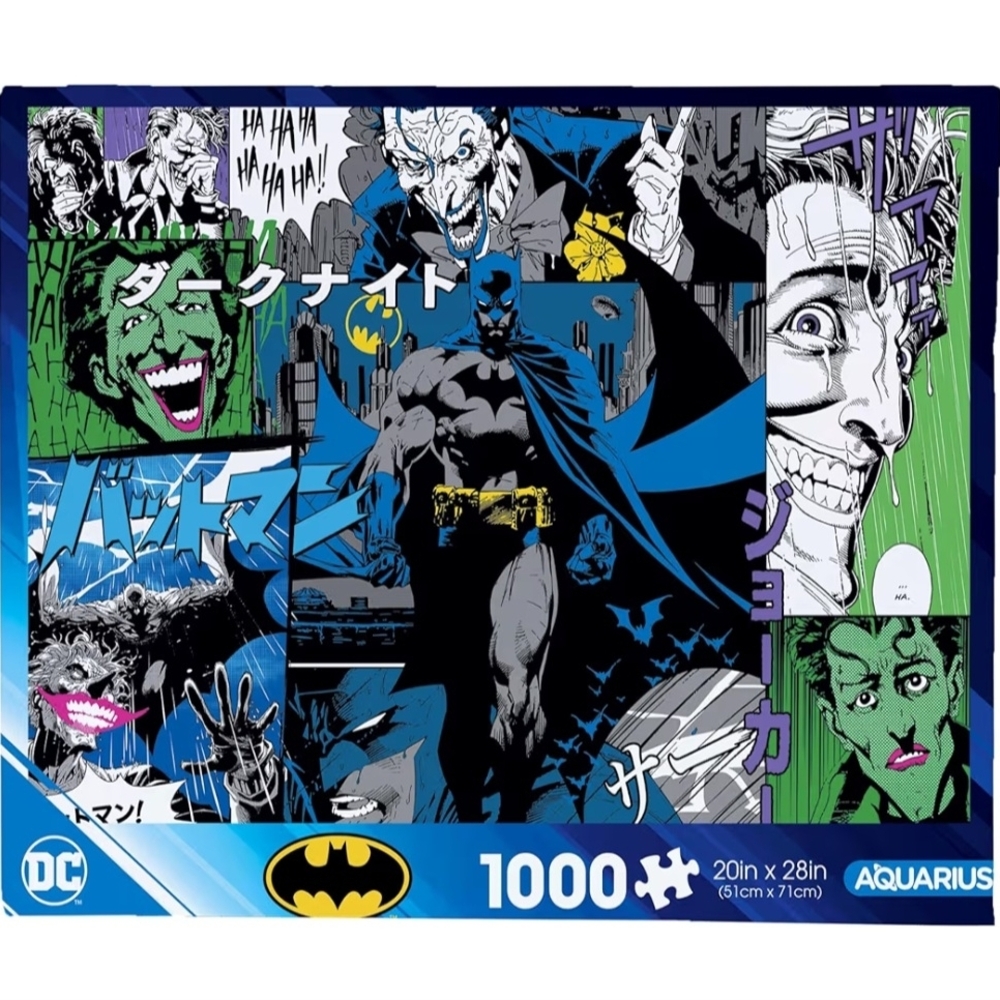 DC Batman & Joker Collage Puzzle - Blue, Black, Green